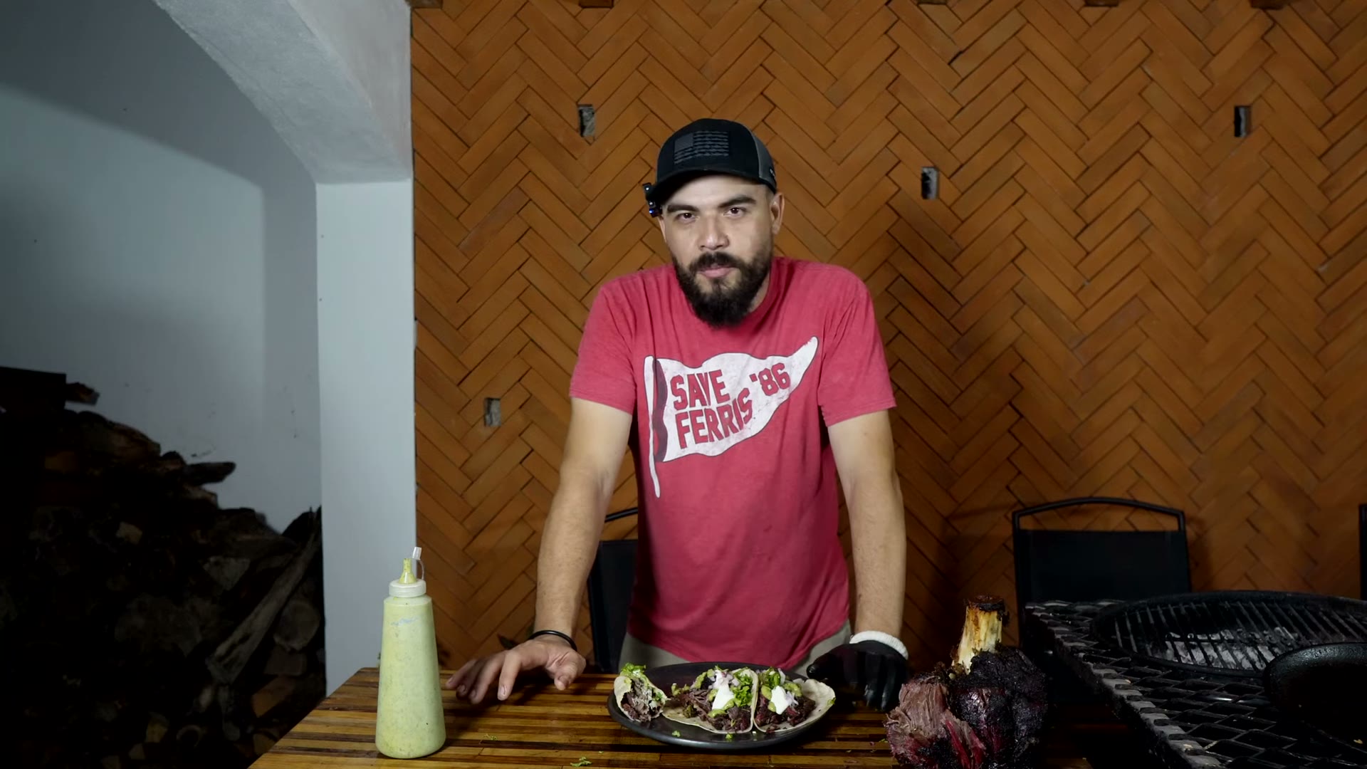 Tacos de chambarete servidos