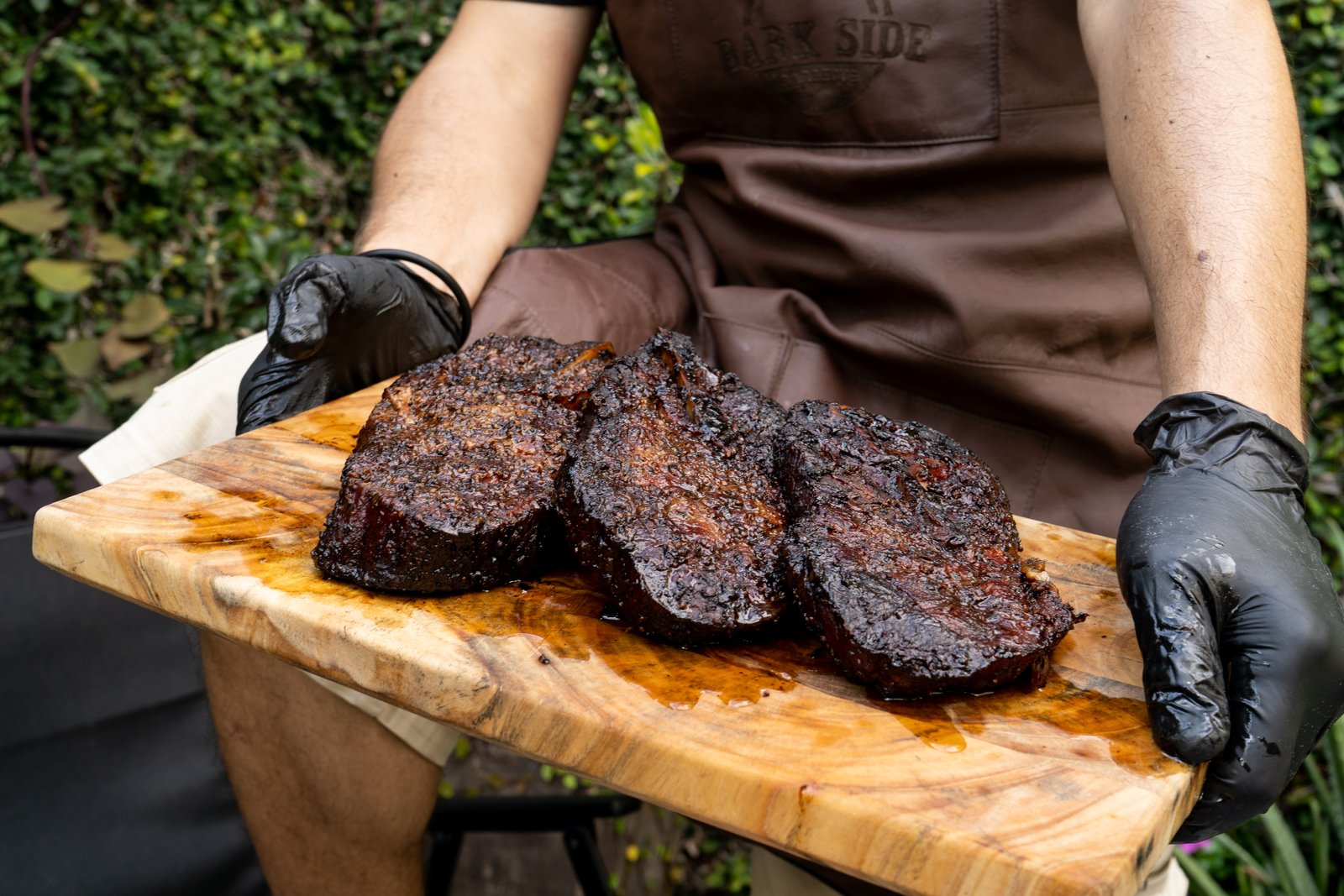 Pork steaks ahumados, jugosos con smoke ring