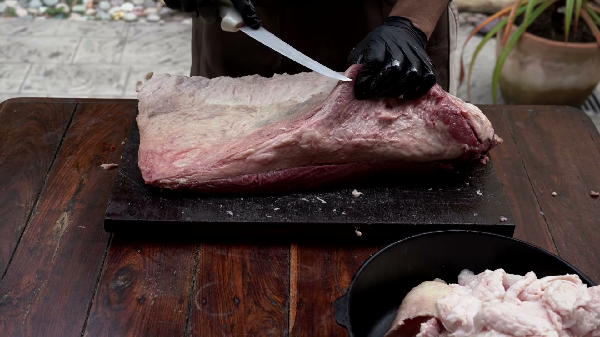 Recortes de brisket guardados para aprovechar